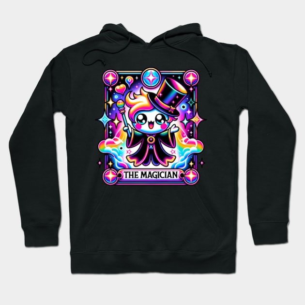 The Magician Tarot Card Kawaii Cute Pastel Goth Design Hoodie by Lavender Celeste